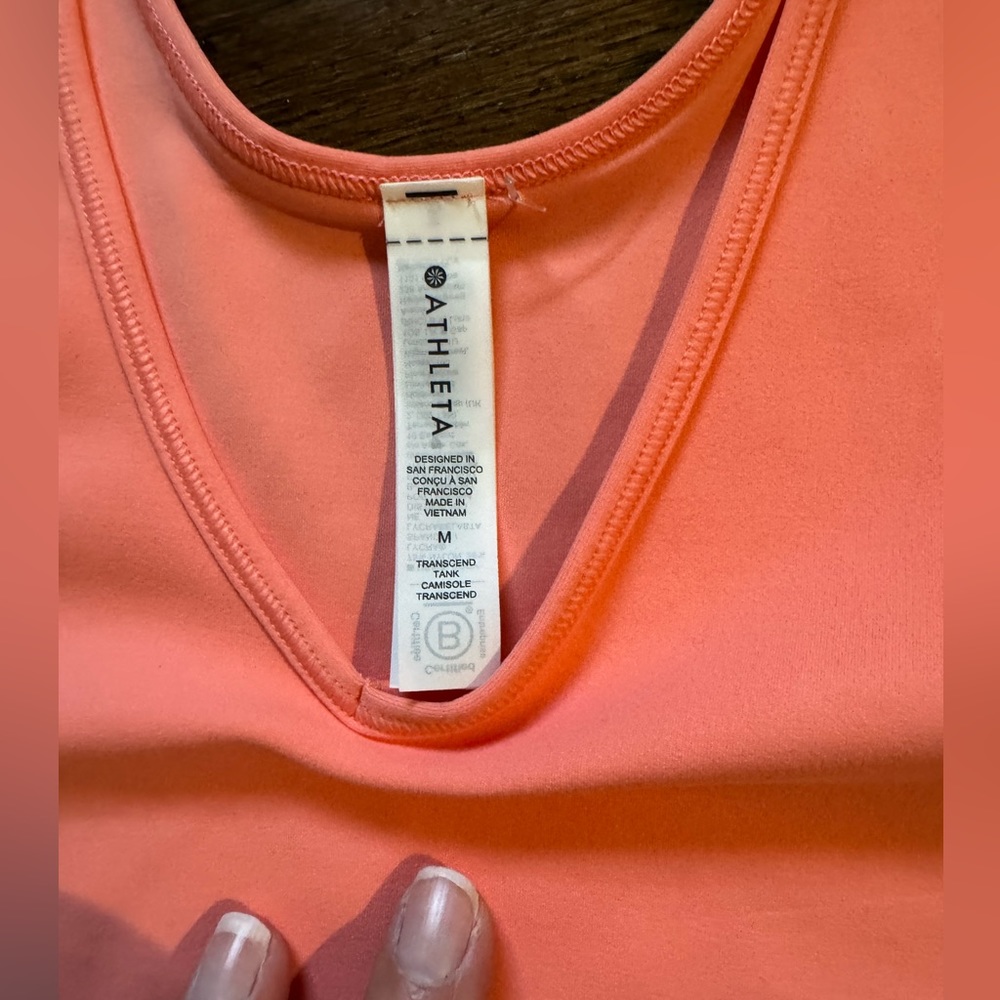 Peach Athleta Transcend tank M - Picture 3 of 4